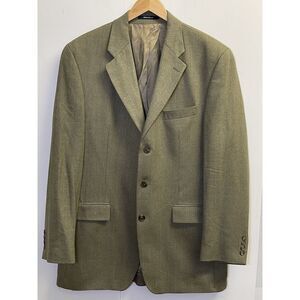 VINTAGE Chaps Ralph Lauren Blazer Mens 42L‎ Beige Silk Wool Sport Coat Jacket